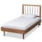 Baxton Studio Sora Mid-Century Modern Ash Walnut Finished Wood Twin Size Platform Bed 180-11108-11158-Zoro - alternate 1